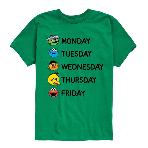 Sesame Street - Days Of The Week - Toddler and Youth Short Sleeve Graphic T-Shirt