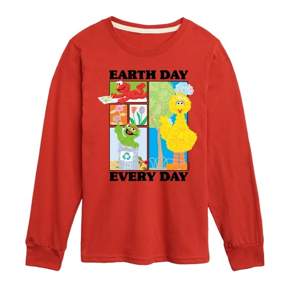 Sesame Street - Earth Day Every Day - Toddler and Youth Long Sleeve T-Shirt