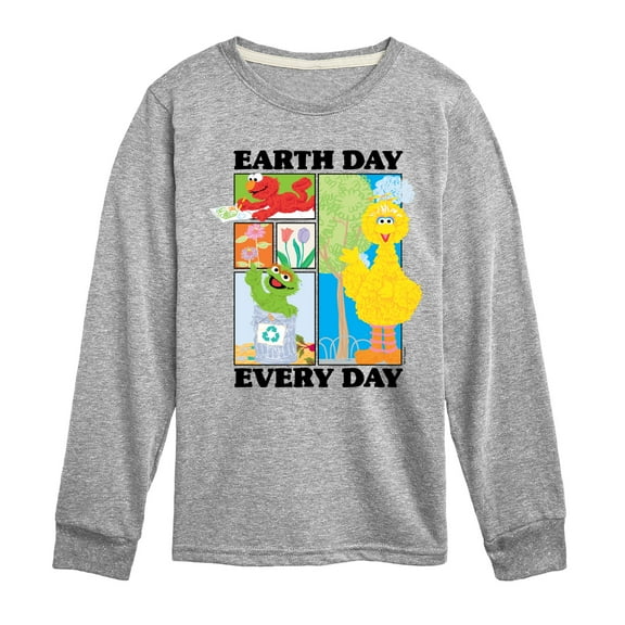 Sesame Street - Earth Day Every Day - Toddler and Youth Long Sleeve T-Shirt