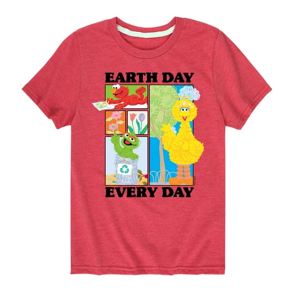 Sesame Street - Earth Day Every Day - Toddler and Youth Short Sleeve Graphic T-Shirt