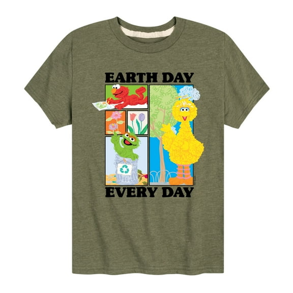 Sesame Street - Earth Day Every Day - Toddler and Youth Short Sleeve Graphic T-Shirt