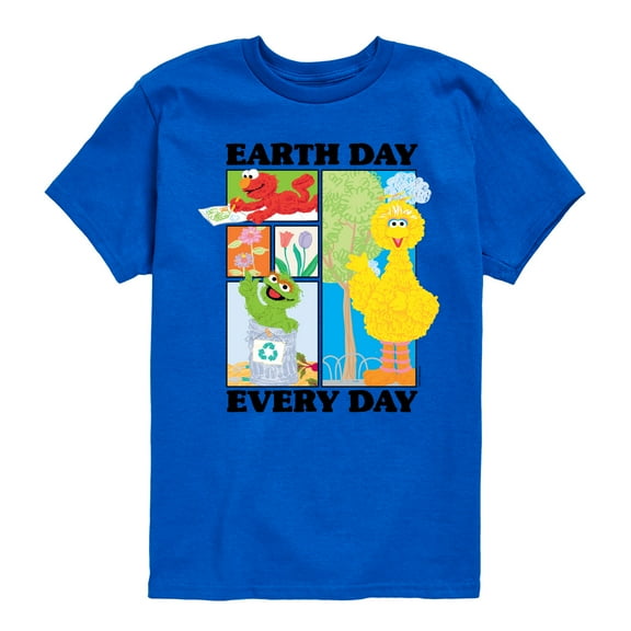 Sesame Street - Earth Day Every Day - Toddler and Youth Short Sleeve Graphic T-Shirt