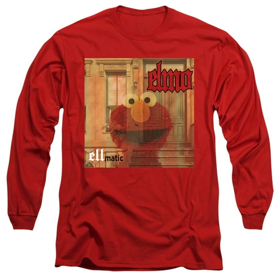 Sesame Street Ellmatic Long Sleeve Adult 18/1 T-Shirt Red