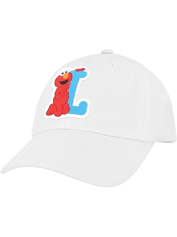Sesame Street Elmo & Abby Kids Toddler Cap with Initial, Toddler Boys Hat, Youth Girl Baseball Cap, Cute Toddler Baseball Cap
