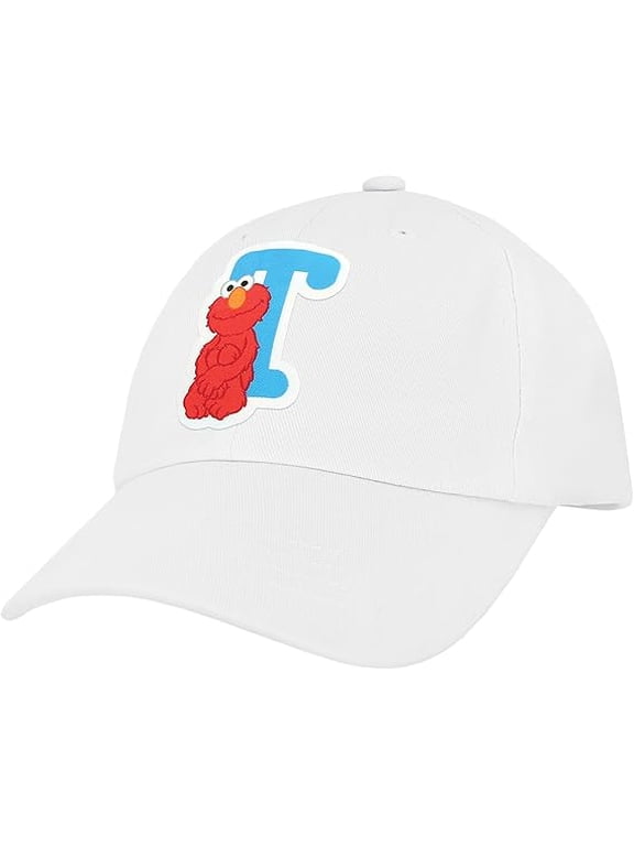 Sesame Street Elmo & Abby Kids Toddler Cap with Initial, Toddler Boys Hat, Youth Girl Baseball Cap, Cute Toddler Baseball Cap