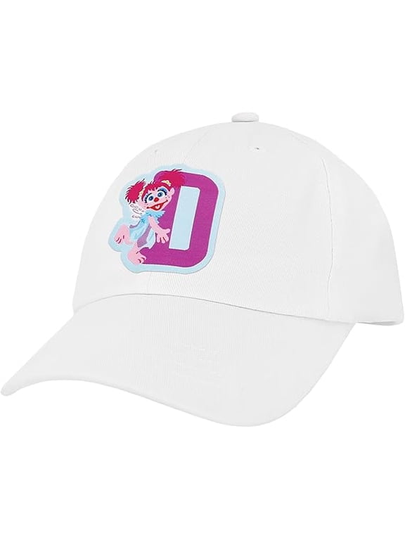 Sesame Street Elmo & Abby Kids Toddler Cap with Initial, Toddler Boys Hat, Youth Girl Baseball Cap, Cute Toddler Baseball Cap