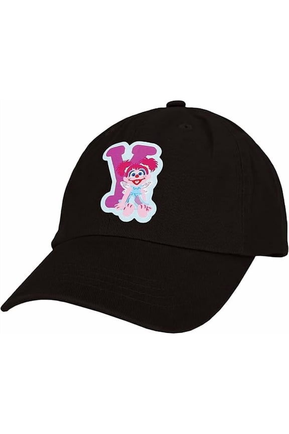Sesame Street Elmo & Abby Kids Toddler Cap with Initial, Toddler Boys Hat, Youth Girl Baseball Cap, Cute Toddler Baseball Cap