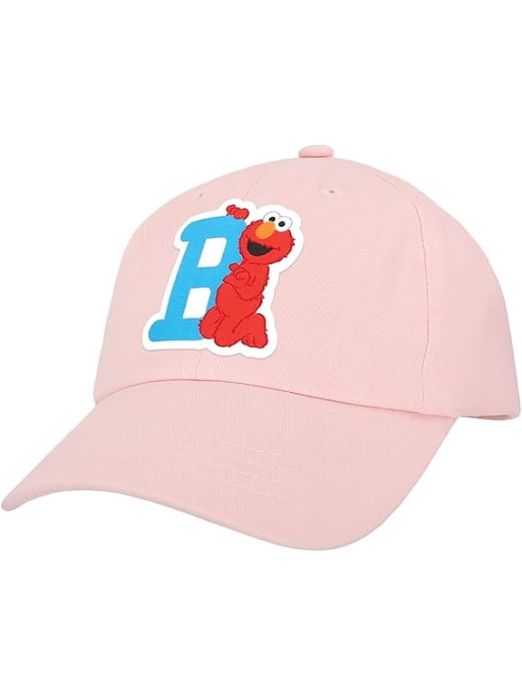 Sesame Street Elmo & Abby Kids Toddler Cap with Initial, Toddler Boys Hat, Youth Girl Baseball Cap, Cute Toddler Baseball Cap
