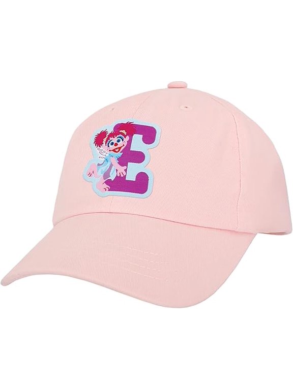 Sesame Street Elmo & Abby Kids Toddler Cap with Initial, Toddler Boys Hat, Youth Girl Baseball Cap, Cute Toddler Baseball Cap