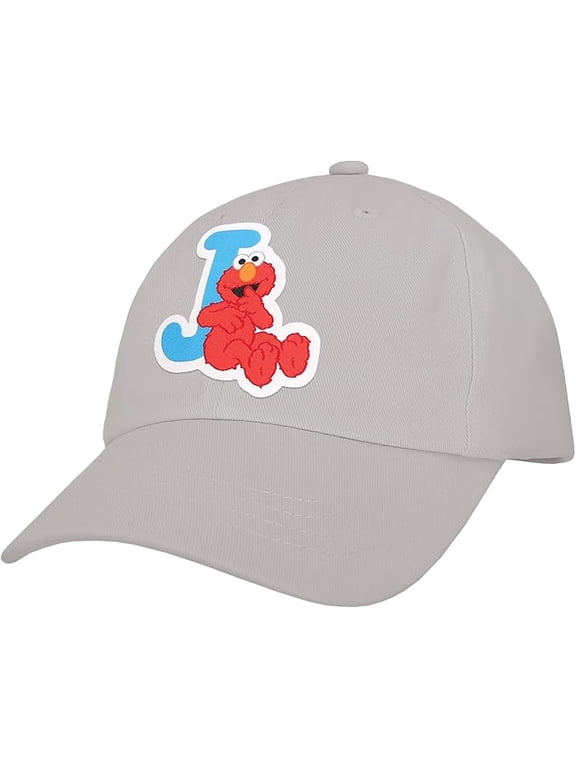Sesame Street Elmo & Abby Kids Toddler Cap with Initial, Toddler Boys Hat, Youth Girl Baseball Cap, Cute Toddler Baseball Cap