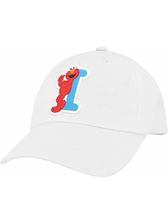 Sesame Street Elmo & Abby Kids Toddler Cap with Initial, Toddler Boys Hat, Youth Girl Baseball Cap, Cute Toddler Baseball Cap