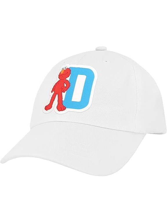 Sesame Street Elmo & Abby Kids Toddler Cap with Initial, Toddler Boys Hat, Youth Girl Baseball Cap, Cute Toddler Baseball Cap