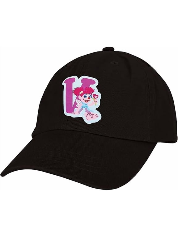 Sesame Street Elmo & Abby Kids Toddler Cap with Initial, Toddler Boys Hat, Youth Girl Baseball Cap, Cute Toddler Baseball Cap