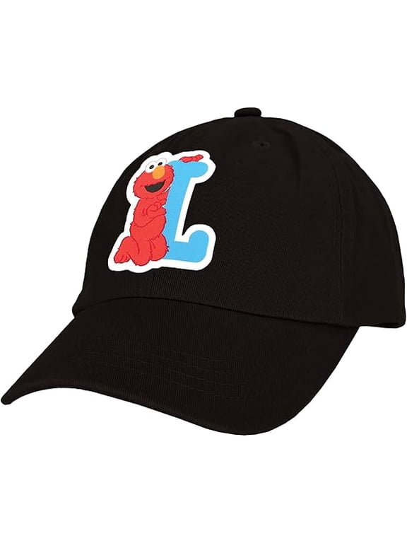 Sesame Street Elmo & Abby Kids Toddler Cap with Initial, Toddler Boys Hat, Youth Girl Baseball Cap, Cute Toddler Baseball Cap