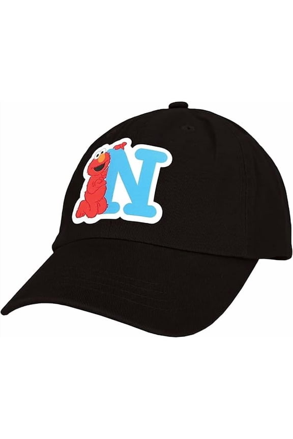 Sesame Street Elmo & Abby Kids Toddler Cap with Initial, Toddler Boys Hat, Youth Girl Baseball Cap, Cute Toddler Baseball Cap