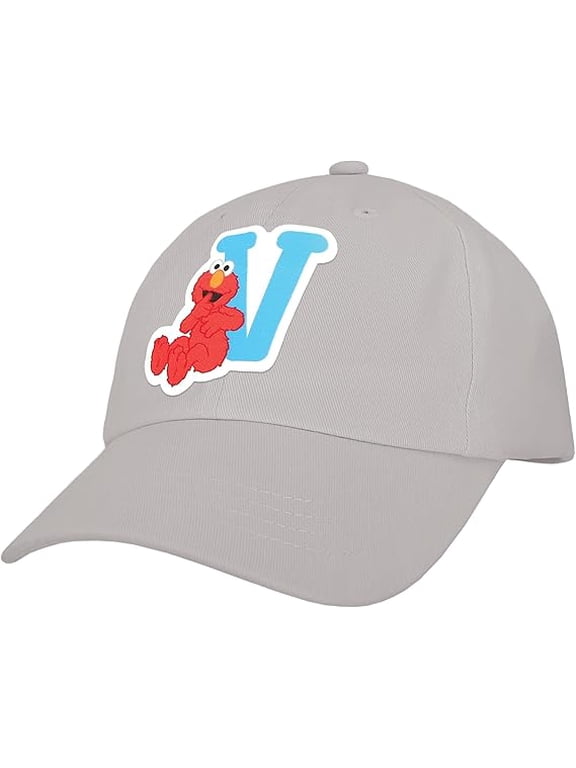 Sesame Street Elmo & Abby Kids Toddler Cap with Initial, Toddler Boys Hat, Youth Girl Baseball Cap, Cute Toddler Baseball Cap