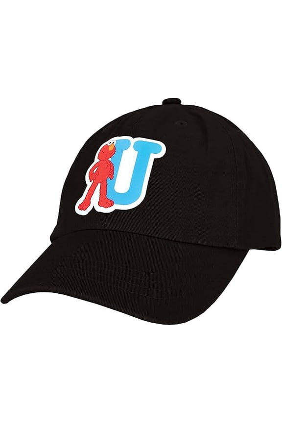 Sesame Street Elmo & Abby Kids Toddler Cap with Initial, Toddler Boys Hat, Youth Girl Baseball Cap, Cute Toddler Baseball Cap