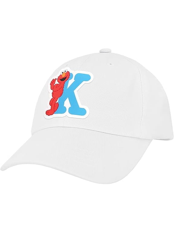 Sesame Street Elmo & Abby Kids Toddler Cap with Initial, Toddler Boys Hat, Youth Girl Baseball Cap, Cute Toddler Baseball Cap