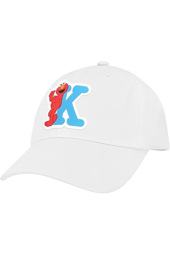 Sesame Street Elmo & Abby Kids Toddler Cap with Initial, Toddler Boys Hat, Youth Girl Baseball Cap, Cute Toddler Baseball Cap