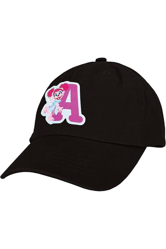 Sesame Street Elmo & Abby Kids Toddler Cap with Initial, Toddler Boys Hat, Youth Girl Baseball Cap, Cute Toddler Baseball Cap