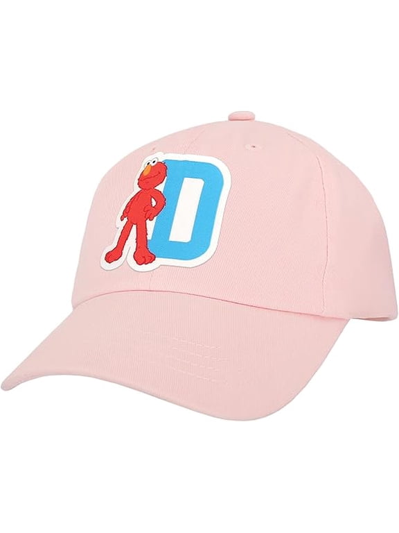 Sesame Street Elmo & Abby Kids Toddler Cap with Initial, Toddler Boys Hat, Youth Girl Baseball Cap, Cute Toddler Baseball Cap