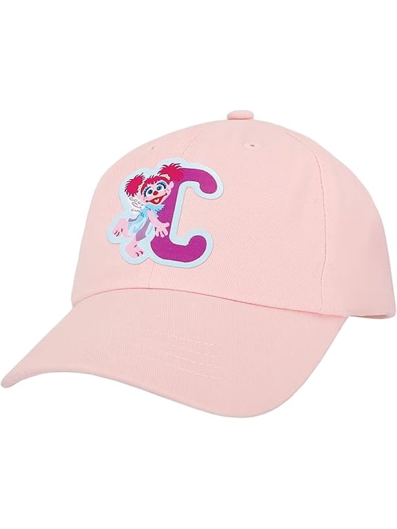 Sesame Street Elmo & Abby Kids Toddler Cap with Initial, Toddler Boys Hat, Youth Girl Baseball Cap, Cute Toddler Baseball Cap