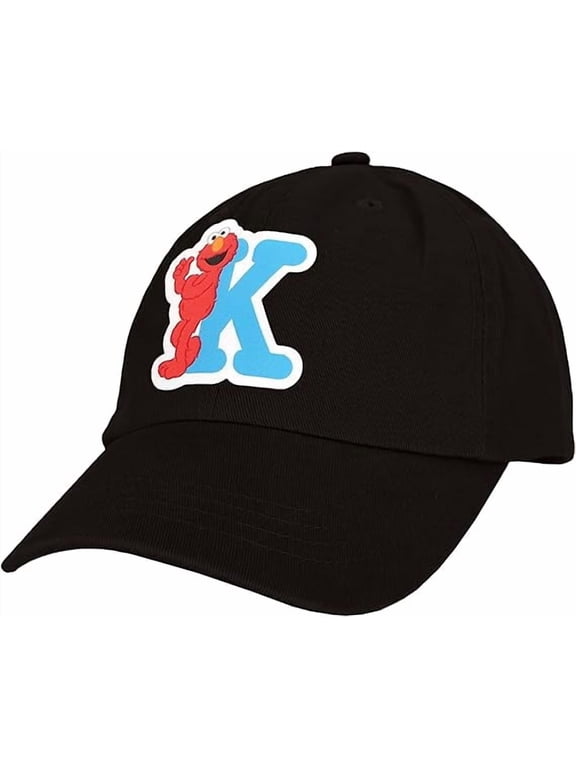 Sesame Street Elmo & Abby Kids Toddler Cap with Initial, Toddler Boys Hat, Youth Girl Baseball Cap, Cute Toddler Baseball Cap
