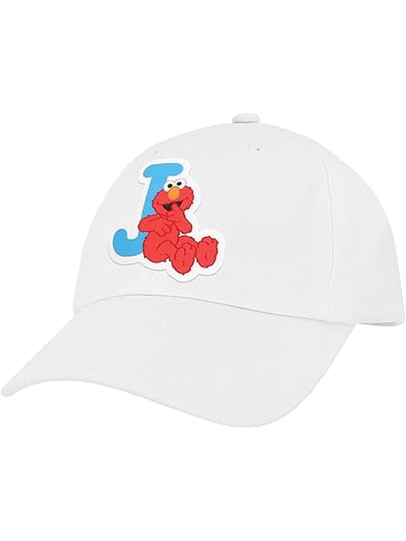 Sesame Street Elmo & Abby Kids Toddler Cap with Initial, Toddler Boys Hat, Youth Girl Baseball Cap, Cute Toddler Baseball Cap