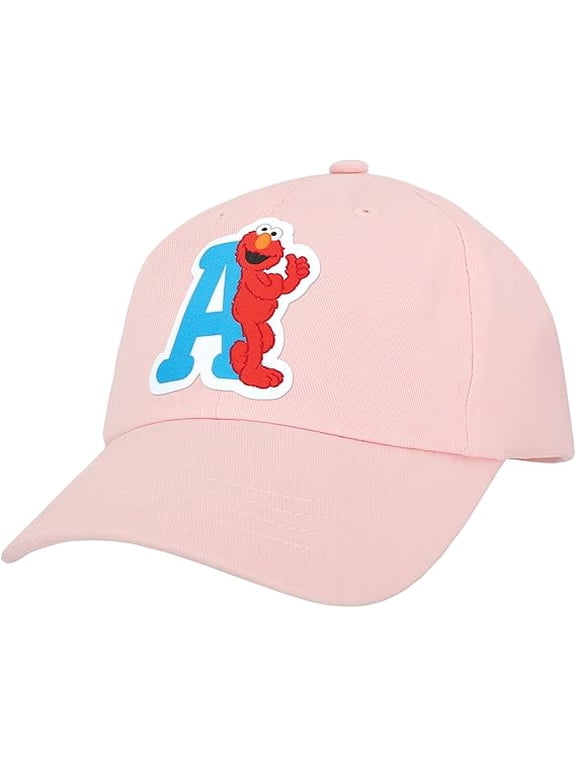 Sesame Street Elmo & Abby Kids Toddler Cap with Initial, Toddler Boys Hat, Youth Girl Baseball Cap, Cute Toddler Baseball Cap