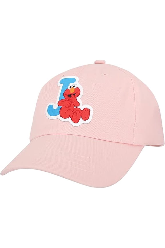 Sesame Street Elmo & Abby Kids Toddler Cap with Initial, Toddler Boys Hat, Youth Girl Baseball Cap, Cute Toddler Baseball Cap