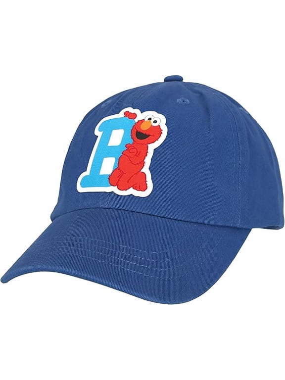 Sesame Street Elmo & Abby Kids Toddler Cap with Initial, Toddler Boys Hat, Youth Girl Baseball Cap, Cute Toddler Baseball Cap