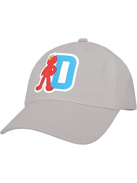Sesame Street Elmo & Abby Kids Toddler Cap with Initial, Toddler Boys Hat, Youth Girl Baseball Cap, Cute Toddler Baseball Cap