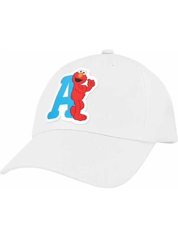 Sesame Street Elmo & Abby Kids Toddler Cap with Initial, Toddler Boys Hat, Youth Girl Baseball Cap, Cute Toddler Baseball Cap