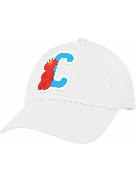 Sesame Street Elmo & Abby Kids Toddler Cap with Initial, Toddler Boys Hat, Youth Girl Baseball Cap, Cute Toddler Baseball Cap