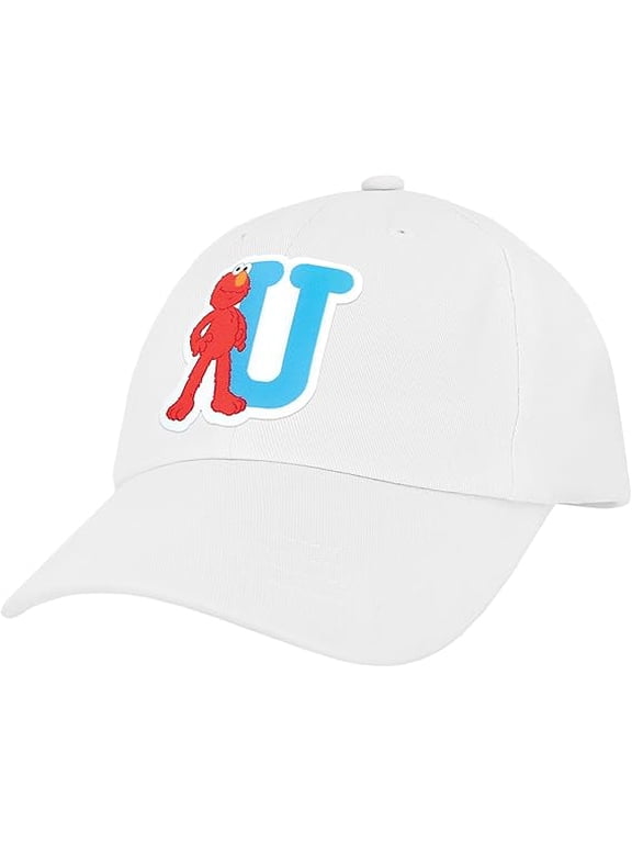 Sesame Street Elmo & Abby Kids Toddler Cap with Initial, Toddler Boys Hat, Youth Girl Baseball Cap, Cute Toddler Baseball Cap