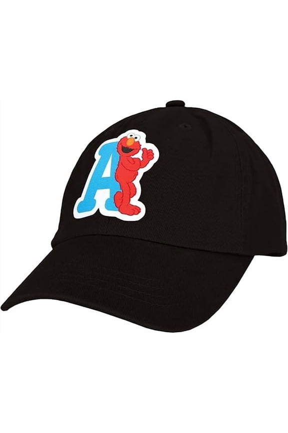 Sesame Street Elmo & Abby Kids Toddler Cap with Initial, Toddler Boys Hat, Youth Girl Baseball Cap, Cute Toddler Baseball Cap