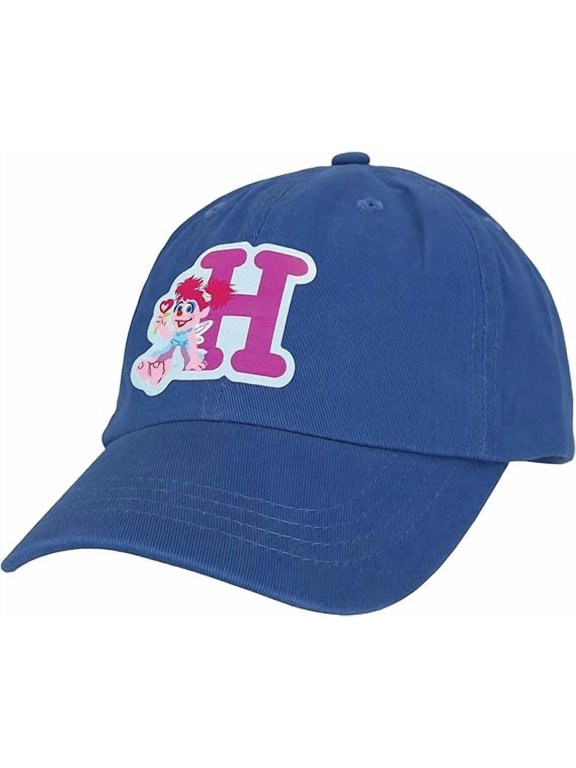 Sesame Street Elmo & Abby Kids Toddler Cap with Initial, Toddler Boys Hat, Youth Girl Baseball Cap, Cute Toddler Baseball Cap