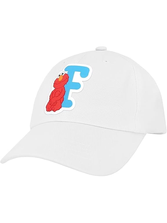 Sesame Street Elmo & Abby Kids Toddler Cap with Initial, Toddler Boys Hat, Youth Girl Baseball Cap, Cute Toddler Baseball Cap