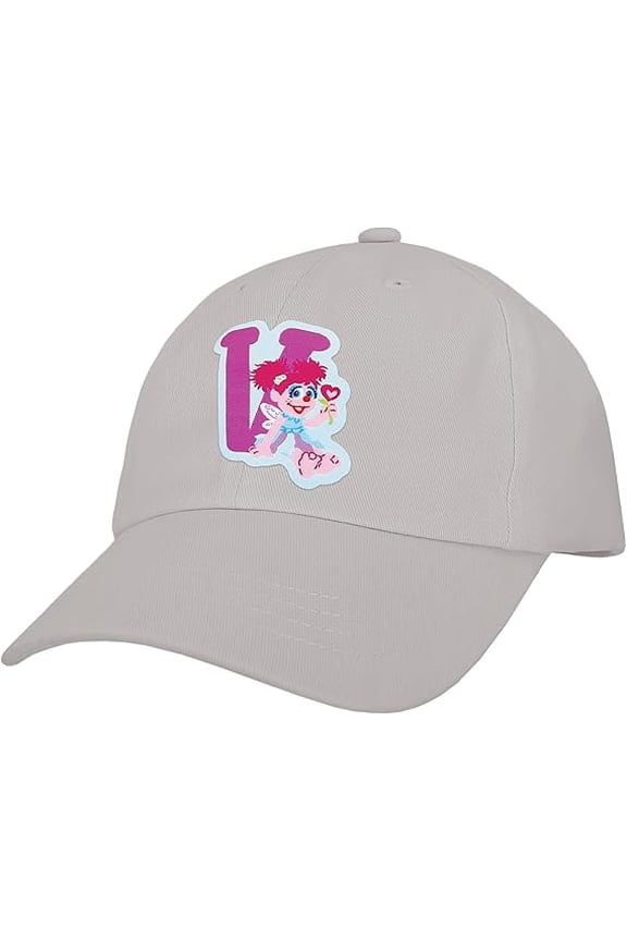 Sesame Street Elmo & Abby Kids Toddler Cap with Initial, Toddler Boys Hat, Youth Girl Baseball Cap, Cute Toddler Baseball Cap