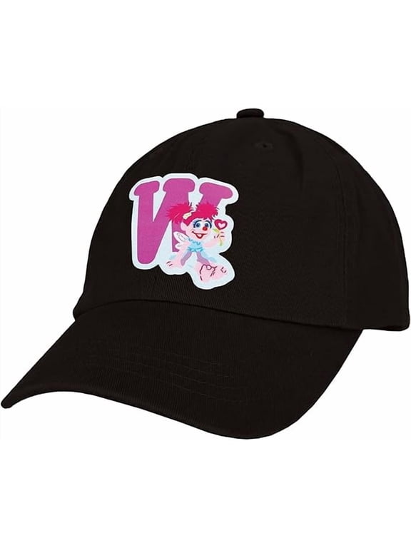 Sesame Street Elmo & Abby Kids Toddler Cap with Initial, Toddler Boys Hat, Youth Girl Baseball Cap, Cute Toddler Baseball Cap
