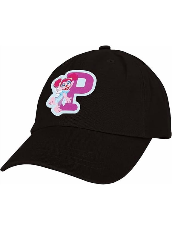 Sesame Street Elmo & Abby Kids Toddler Cap with Initial, Toddler Boys Hat, Youth Girl Baseball Cap, Cute Toddler Baseball Cap
