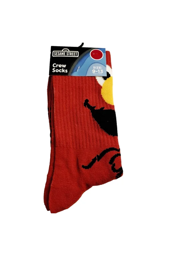 Sesame Street Elmo Adult Unisex Novelty Crew Socks Size 6-13