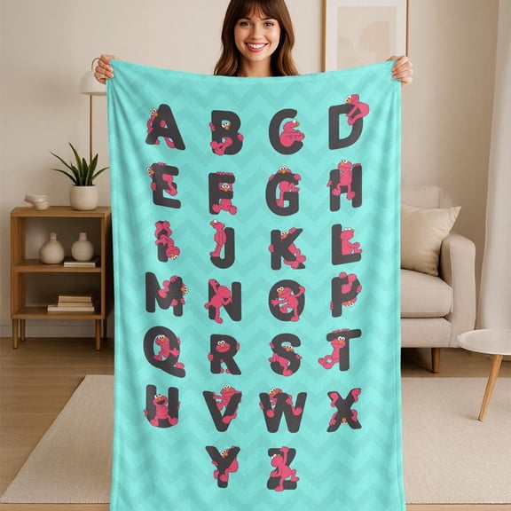 Sesame Street Elmo Alphabet Flannel Blanket 36x58 Inches