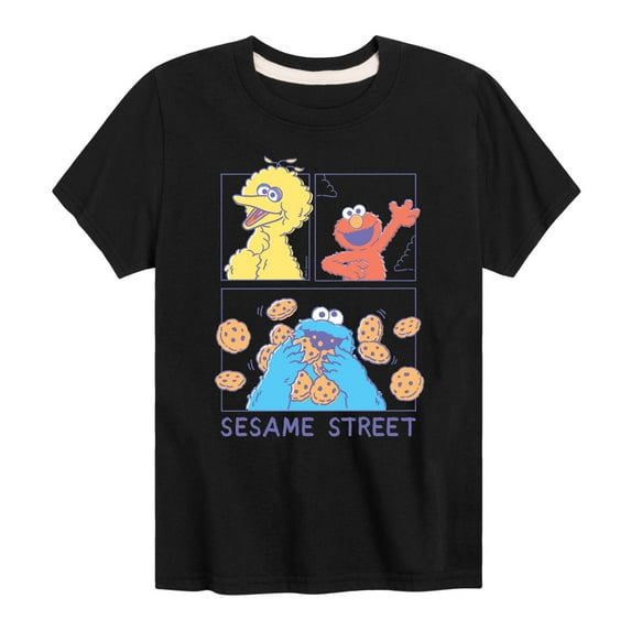 Sesame Street - Elmo, Big Bird, Cookie Monster - Toddler and Youth Short Sleeve Graphic T-Shirt