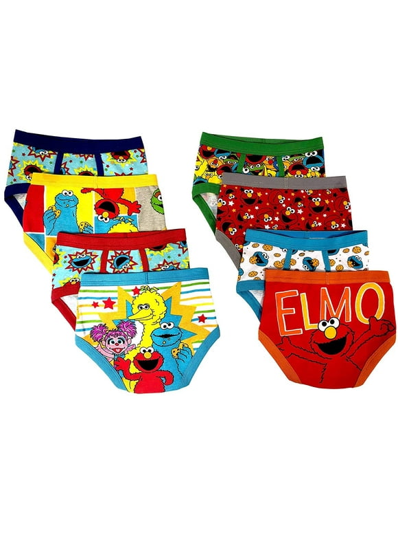Sesame Street Elmo Boys Underwear 8-Pack Sizes 2T/3T, 4T, 4, 6, 8