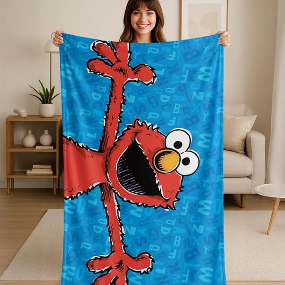 Sesame Street Elmo Character Flannel Blanket 36x58 Inches