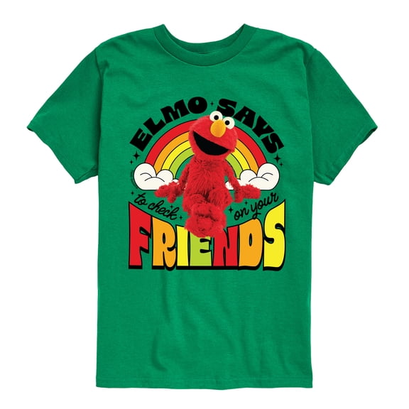 Sesame Street - Elmo Check On Friends - Toddler and Youth Short Sleeve Graphic T-Shirt