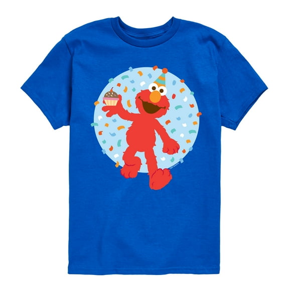 Sesame Street - Elmo Confetti Cupcake - Toddler and Youth Short Sleeve Graphic T-Shirt