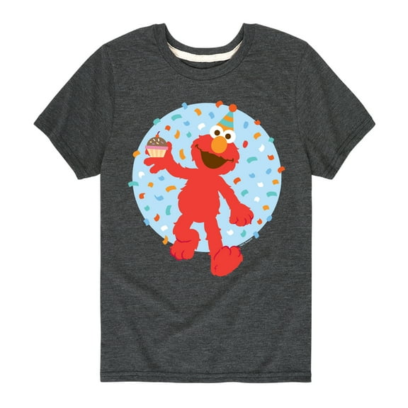 Sesame Street - Elmo Confetti Cupcake - Toddler and Youth Short Sleeve Graphic T-Shirt