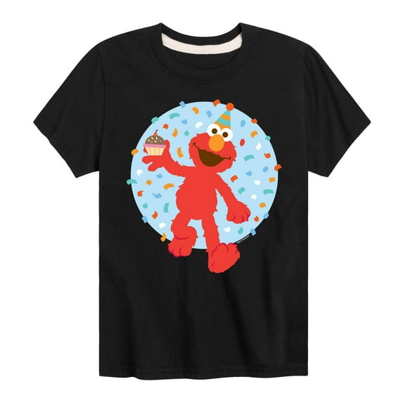 Sesame Street - Elmo Confetti Cupcake - Toddler and Youth Short Sleeve Graphic T-Shirt